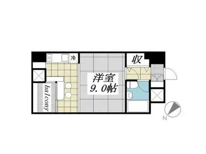 メゾンドヴィレ東神田(ワンルーム/4階)の間取り写真