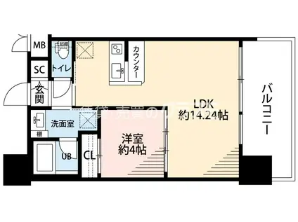 プレジオ大正(1LDK/3階)の間取り写真