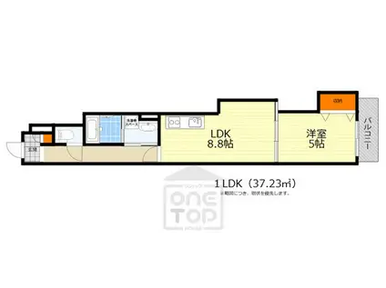 クリエオーレ蛍池3(1LDK/2階)の間取り写真