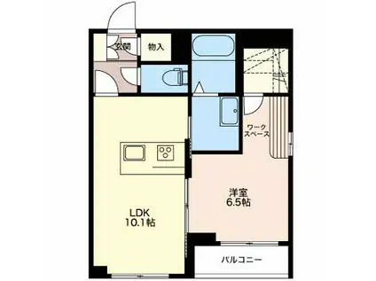笹口レジデンス 203(1LDK/2階)の間取り写真