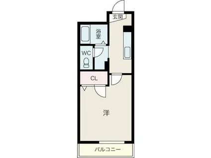 スリム藤崎II(ワンルーム/4階)の間取り写真