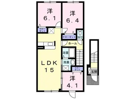 REVEII(3LDK/2階)の間取り写真