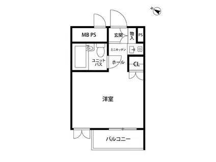 マートルコート駒沢大学(ワンルーム/2階)の間取り写真