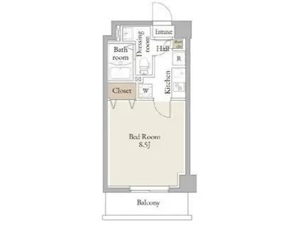 アルファコートお花茶屋2(1K/2階)の間取り写真