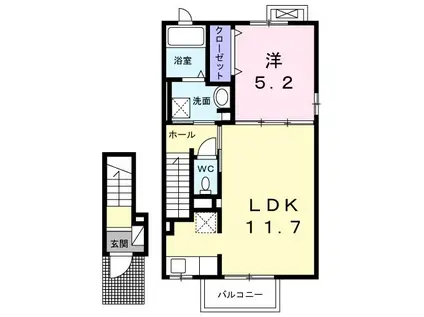 グラン メゾンI(1LDK/2階)の間取り写真