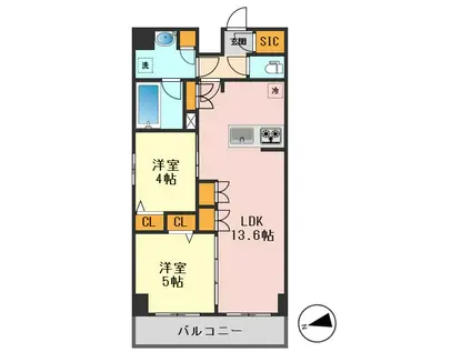 アーバンパーク船堀II(2LDK/5階)の間取り写真