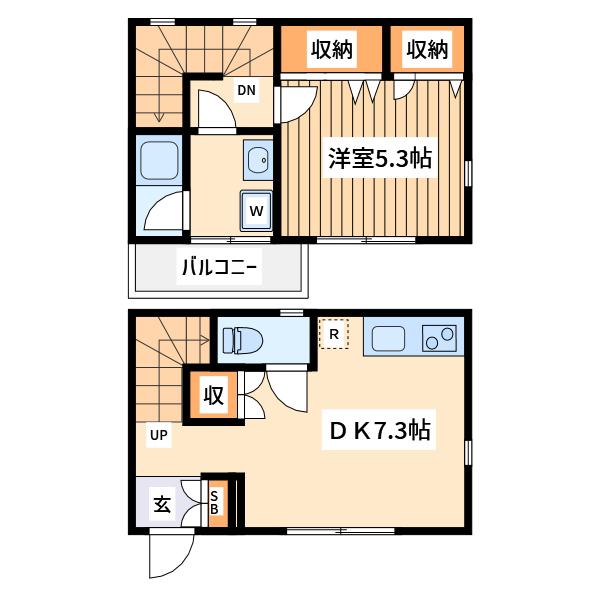 G-1大塚町(1DK/1階)の間取り写真