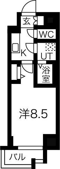 ファステート名古屋駅前アルティス(1K/4階)の間取り写真