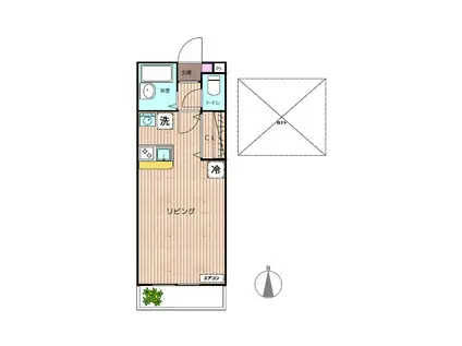 ＪＲ信越本線 北高崎駅 徒歩19分 2階建 築27年(ワンルーム/2階)の間取り写真