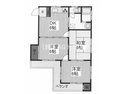 東大宮マンション(3DK/3階)の間取り写真