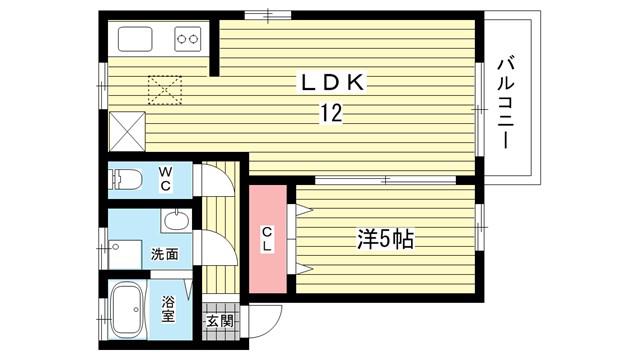 セレッソB(1LDK/1階)の間取り写真