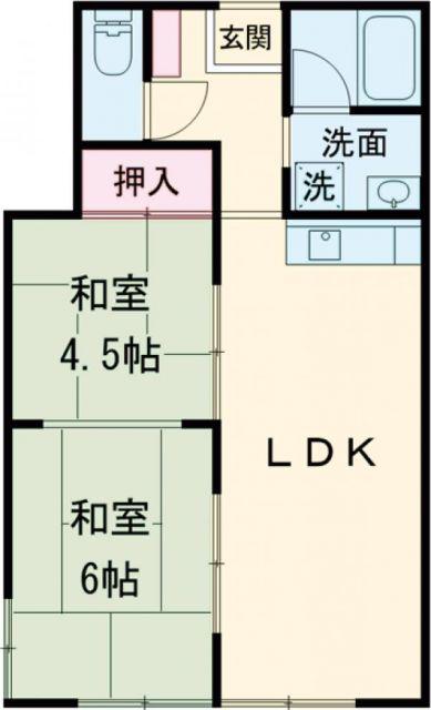 清水尾崎アパート(2LDK/2階)の間取り写真