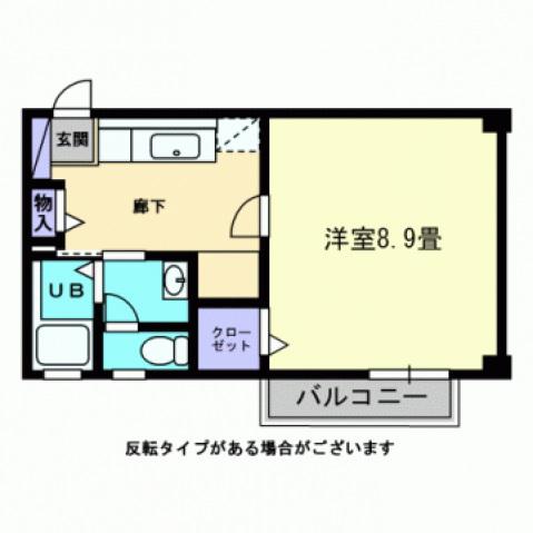 フォブール楠戸(1K/1階)の間取り写真