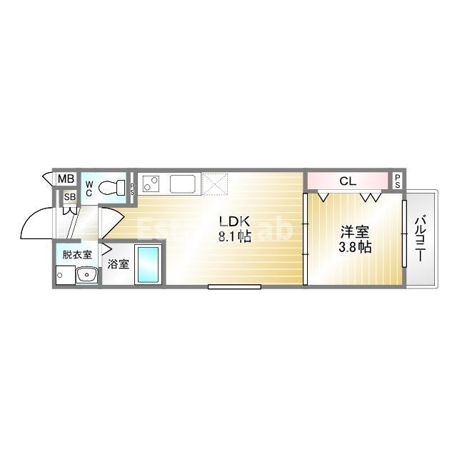 F PIACERE SEAM(1LDK/4階)の間取り写真