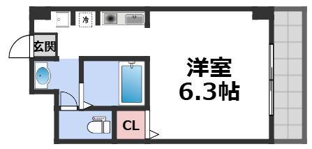COURT GIN(1K/3階)の間取り写真