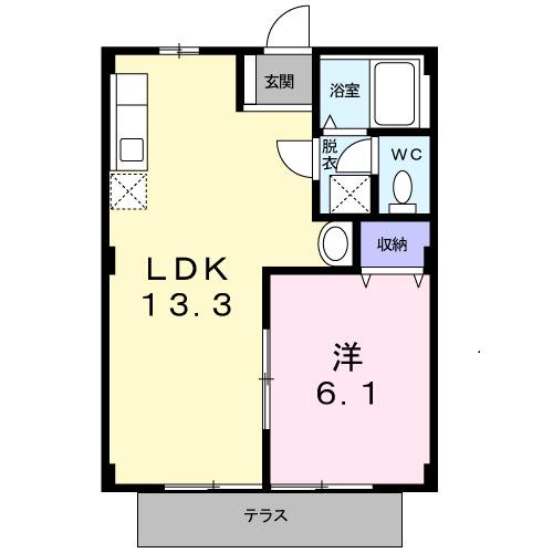 六田アパートHAMADA(1LDK/1階)の間取り写真