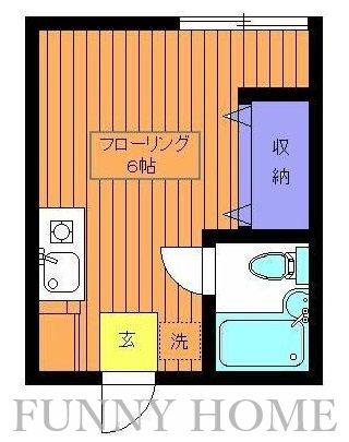 思水荘(ワンルーム/2階)の間取り写真