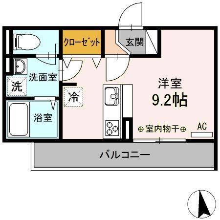 セジュールオッツM(ワンルーム/3階)の間取り写真
