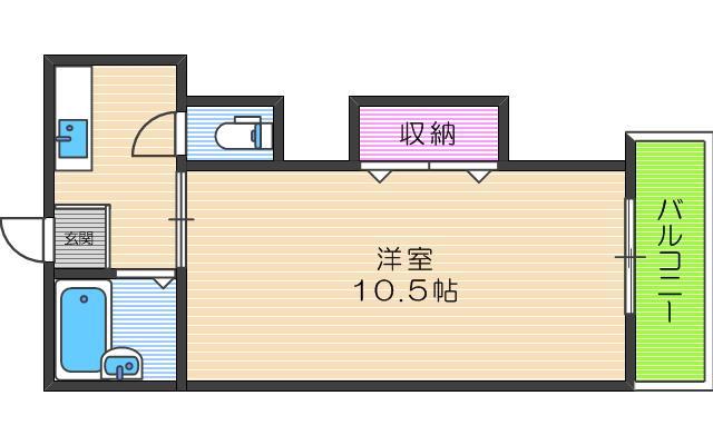 ルンルン桑津(1K/1階)の間取り写真