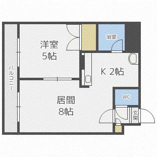 セントポーリア弐番館(1LDK/8階)の間取り写真