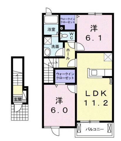 ブローテKSI(2LDK/2階)の間取り写真