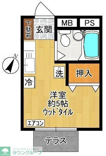 コーポNコーポエヌ(ワンルーム/1階)の間取り写真