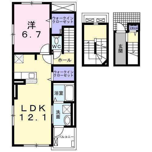 I・VILLAGE大手町 C(1LDK/3階)の間取り写真