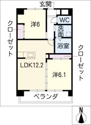 ルコネッサンス(2LDK/3階)の間取り写真