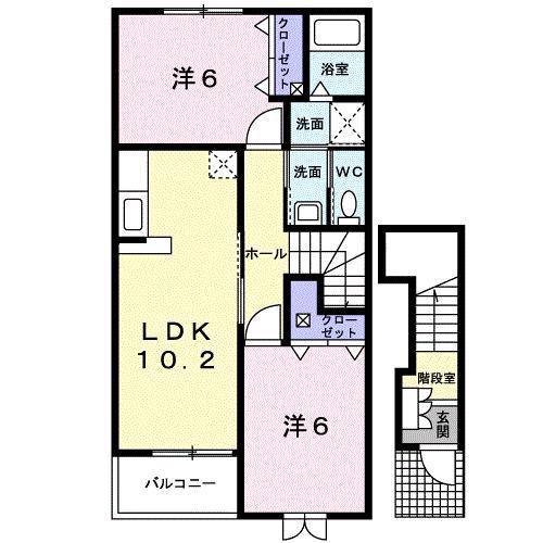 アルモニー(2LDK/2階)の間取り写真