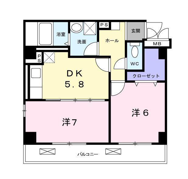 アルディエンテY&J(2DK/2階)の間取り写真