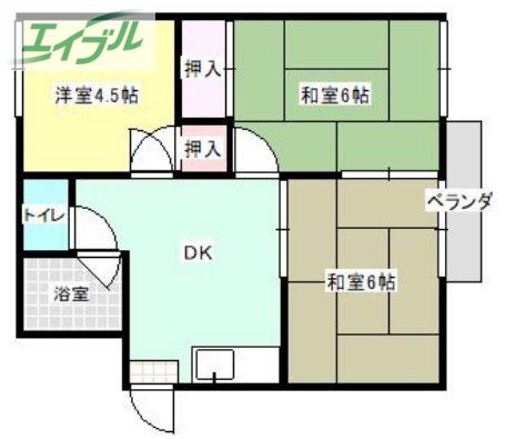 パークコーポA(3DK/2階)の間取り写真