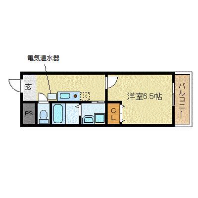 NOB 西梅田(1K/2階)の間取り写真