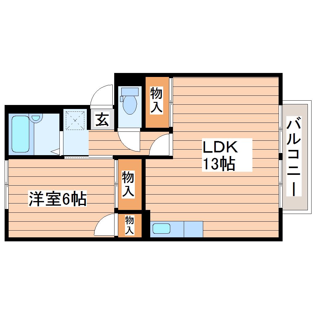 プレジュール翠明(1LDK/1階)の間取り写真