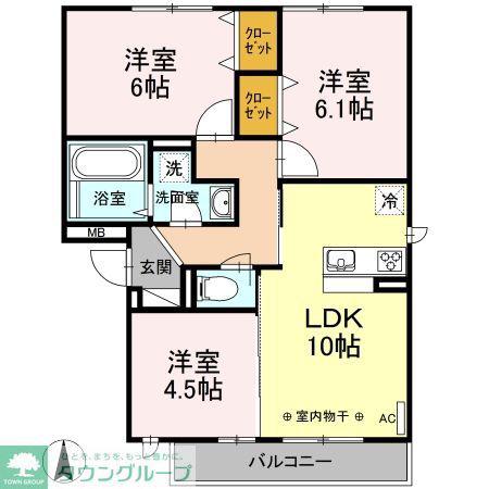 ファミール(3LDK/2階)の間取り写真