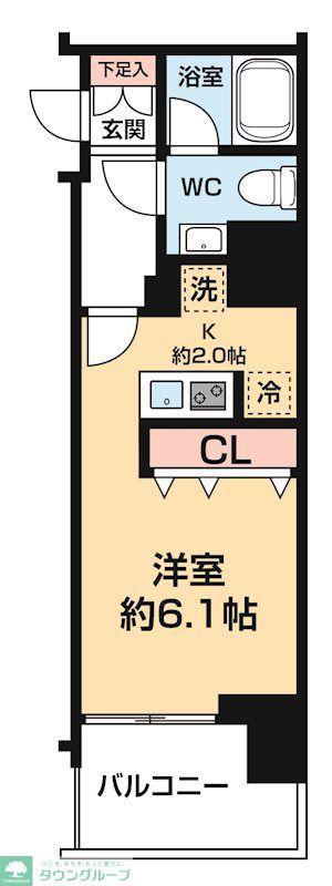 ベルシード大島(ワンルーム/9階)の間取り写真