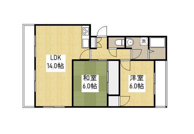 サワダマンション(2LDK/2階)の間取り写真