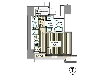 WHITE TOWER HAMAMATSUCHO ホワイトタワー浜松町(ワンルーム/2階)の間取り写真