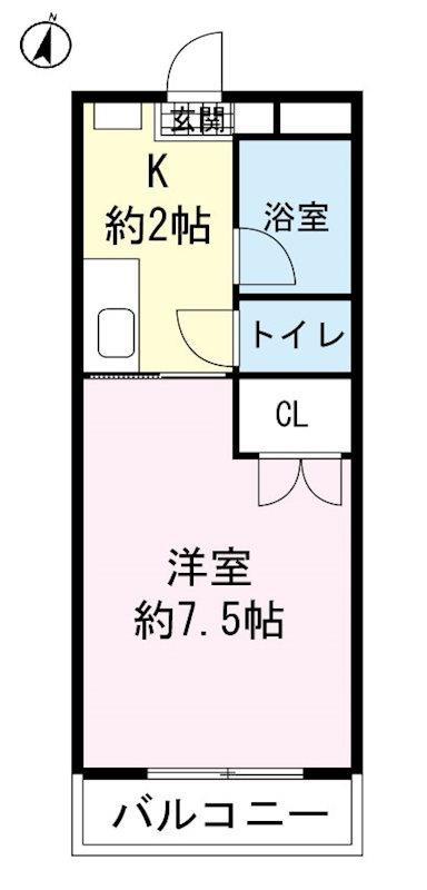 アジュール本郷(ワンルーム/1階)の間取り写真