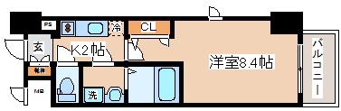 エスリード三宮旭通(1K/5階)の間取り写真