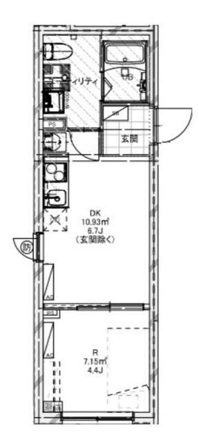 クレドコート品川中延(1DK/2階)の間取り写真