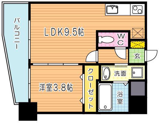 ARIETE(1LDK/3階)の間取り写真