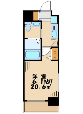 エステムプラザ品川大崎駅前レジデンシャル(1K/9階)の間取り写真