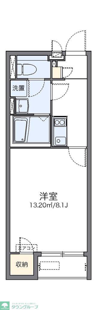 レオネクストポラリス 54546(1K/1階)の間取り写真