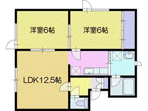 ルミエールM(2LDK/1階)の間取り写真