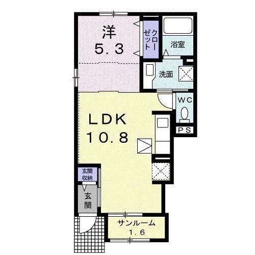 DK SELECT 宝殿 I(1LDK/1階)の間取り写真