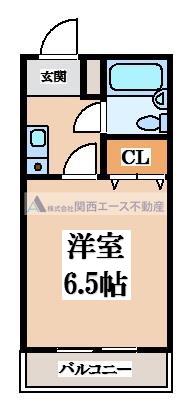 メゾン深野II(1K/1階)の間取り写真