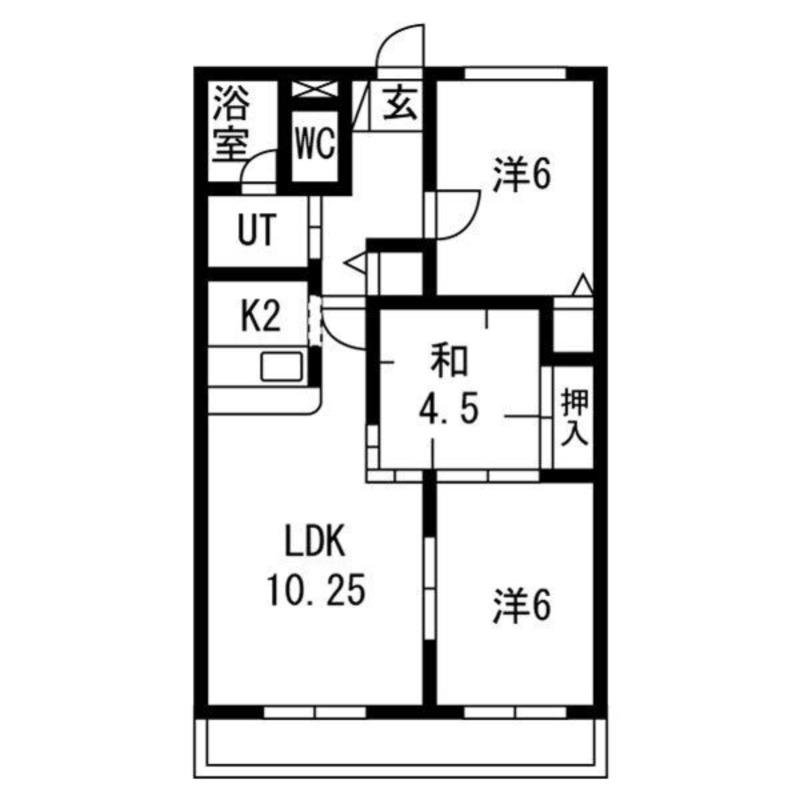 エスポワールI(3LDK/3階)の間取り写真