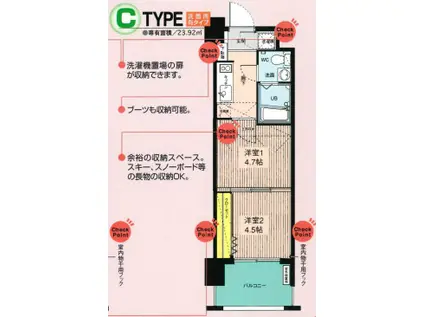 NO.46 ORIENTBLD(2K/15階)の間取り写真