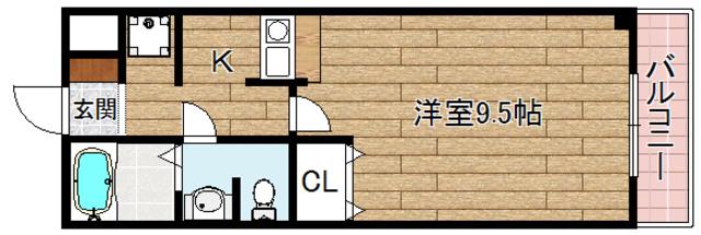 サージュビル本館(1K/4階)の間取り写真