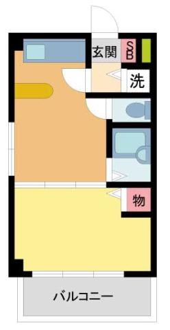ヴィヴァンデ上甲子園(1DK/6階)の間取り写真